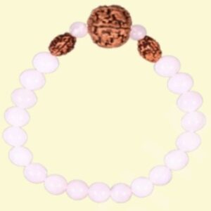 Rudraksha rose quartz bracelet