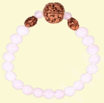 Rudraksha rose quartz bracelet