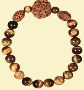 Rudraksha tiger eye bracelet