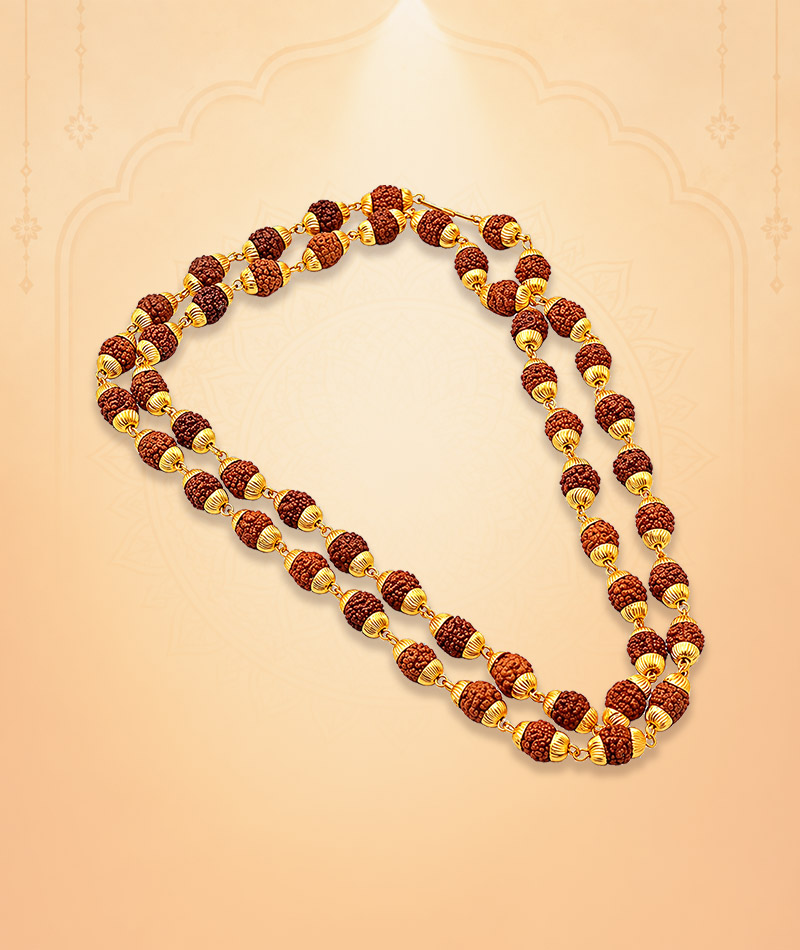Rudraksha Mala Brass Gold Plated